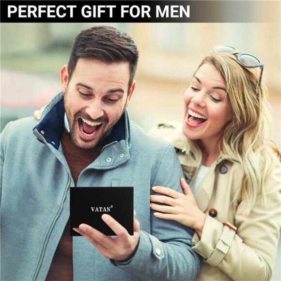 Wallet for Men, Mens Minimalist Wallet Credit Card Holder, Slim Leather - Picture 7 of 8